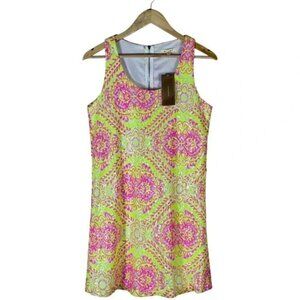 Vibrant Yellow & Pink Sequin Mini Dress – Statement Piece!